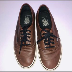 Vans Brown Leather Sneakers